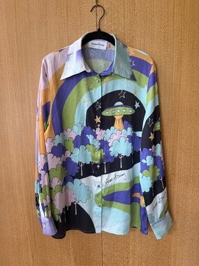 House Of Sunny Nice To Meet You Psychedelic UFO Top Size US 4